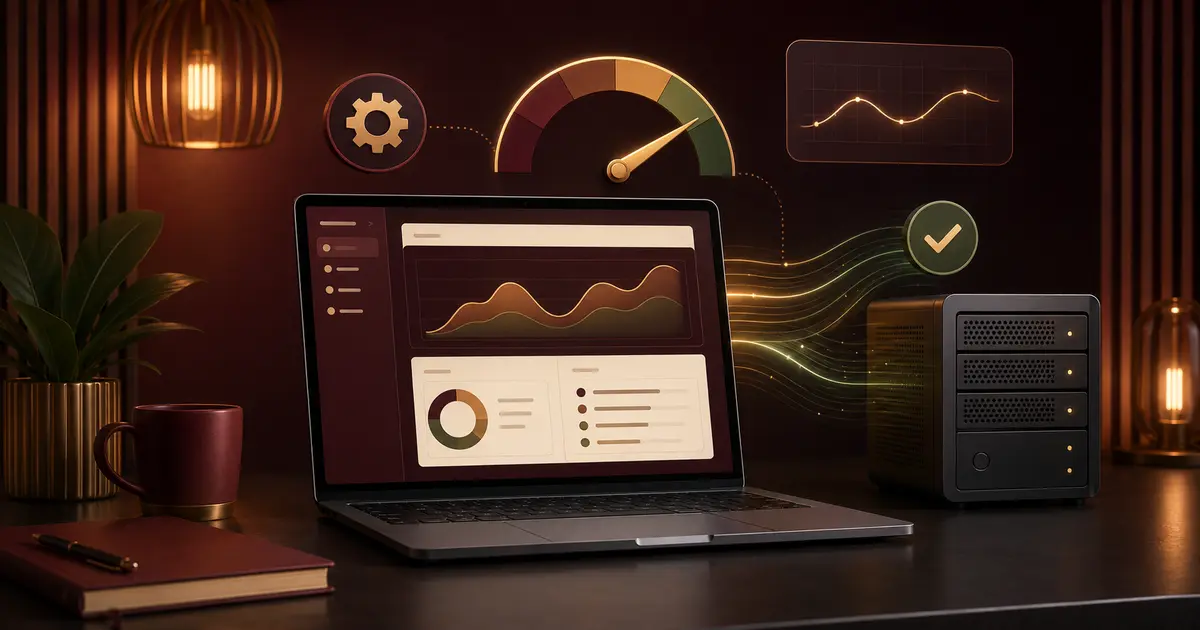 Illustration d’un diagnostic de performance WordPress entre navigateur et serveur